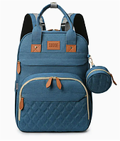 Сумка-рюкзак трансформер для мами з відділенням люлькою MJCM Lamroro MT1004 Light Blue