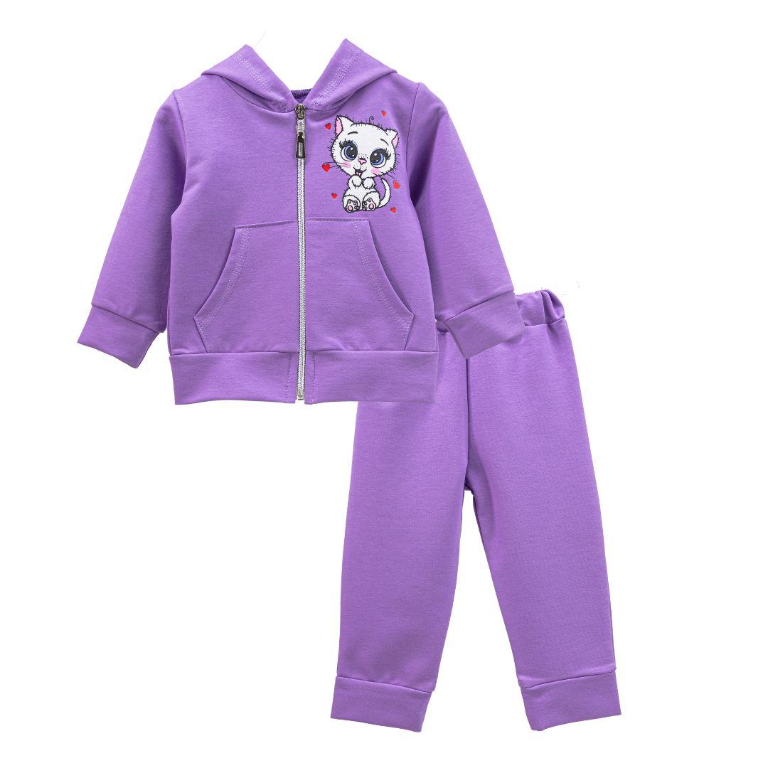 Ясельний костюм на блискавці з принтом Кіішечки двунитка, фото 1