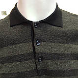 Светр чоловічий джемпер поло комір гудзика XL чорний, фото 3