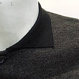 Светр чоловічий джемпер поло комір гудзика XL чорний, фото 4