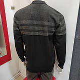 Светр чоловічий джемпер поло комір гудзика XL чорний, фото 5