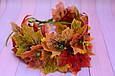 Вінок для волосся осінній / віночок на голову пишний с листьями 884, фото 4