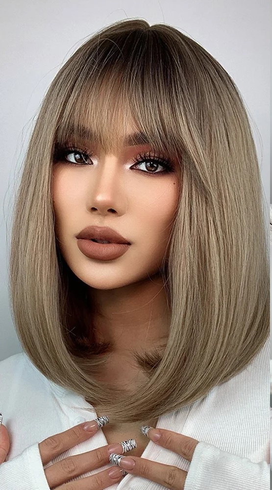 Перука пшенична подовжене каре з чубом середньої довжини термо русява (LC6082), фото 1