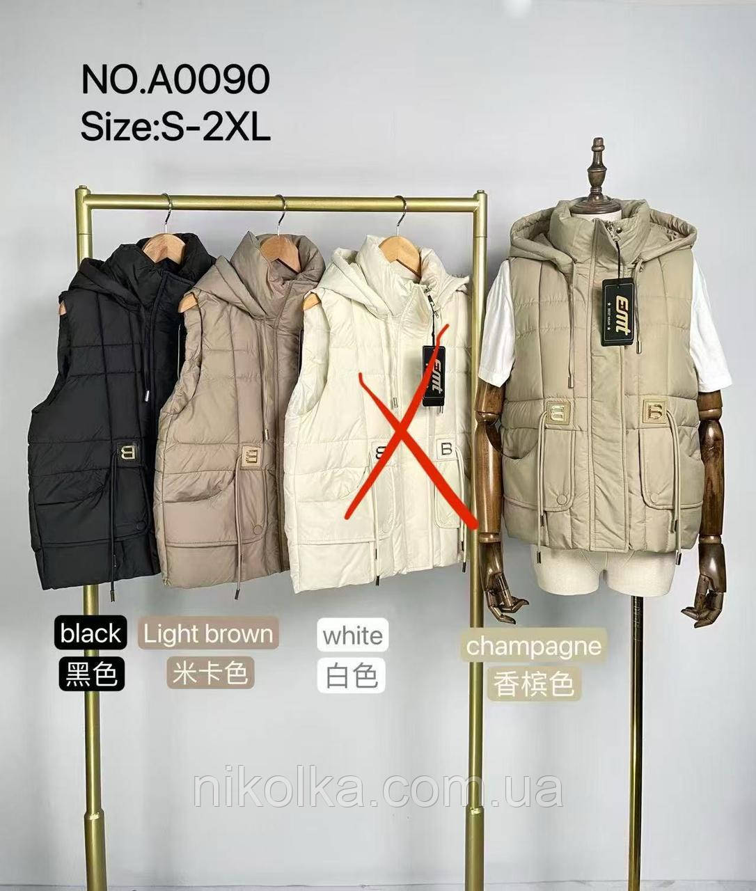 Безрукавки жіночі оптом, S-2XL рр., арт. Si-A0090, фото 1