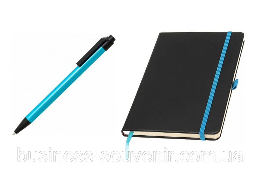 Корпоративний набір для офісу: записник А5 та металева ручка з логотипом