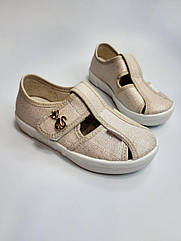 Тапочки для дівчинки Natur 311-889 золоті р.26-32