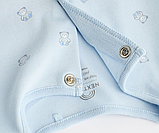 Дитячий чоловічок-сліп Next з закритими ніжками 0-1 міс (56см), 100% бавовна, 1 шт (блакитний смужка), фото 7