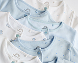 Дитячий чоловічок-сліп Next з закритими ніжками 0-1 міс (56см), 100% бавовна, 1 шт (блакитний смужка), фото 8