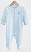 Дитячий чоловічок-сліп Next з закритими ніжками 3-6 міс (68см), 100% бавовна, 1 шт (блакитний хлопчик)