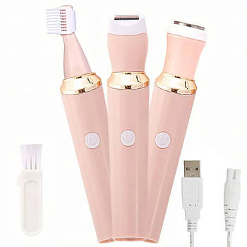 Водонепроникна бритва 3в1, USB, SURKER 219 / Акумуляторна електробритва / Тример жіночий для гоління