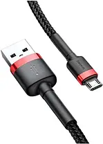 Кабель Baseus USB CA-101 2.4A Cafule (CAMKLF-B91) Red+Black 1m, фото 3