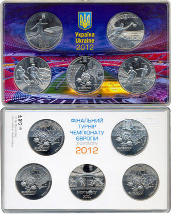 Набір з п'яти монет НБУ "Фінальний турнір чемпіонату Європи з футболу 2012", фото 3