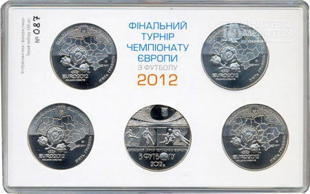 Набір з п'яти монет НБУ "Фінальний турнір чемпіонату Європи з футболу 2012", фото 2