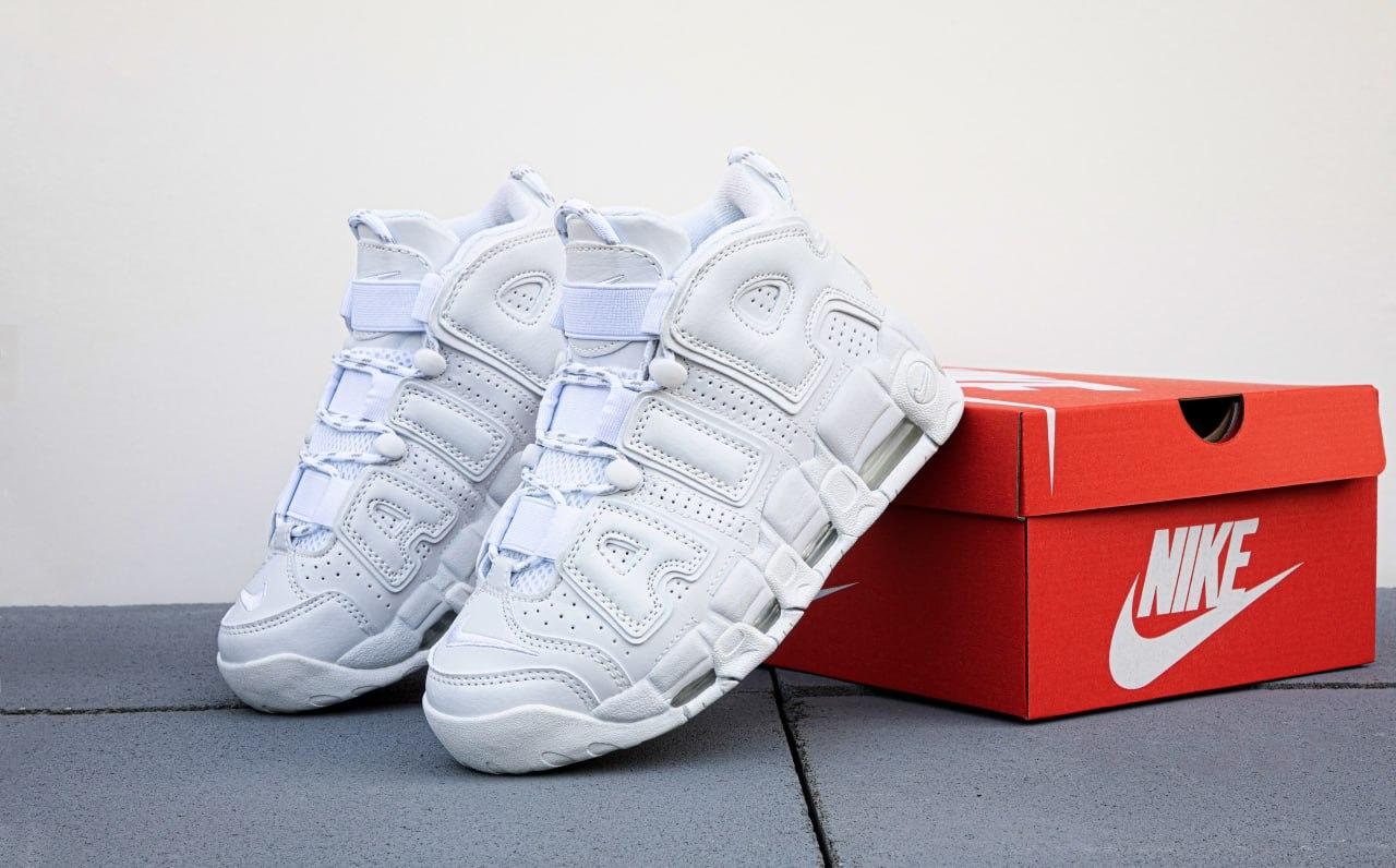 Білі жіночі Кросівки Nike Air More Uptempo, фото 1