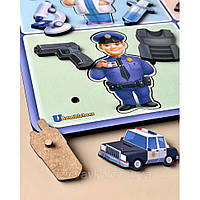 Настільна Розвиваюча гра Професії для Дітей Деревʼяна Дитяча Розвивашка для дрібної Моторики та Логіки