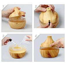 Зволожувач повітря c підсвічуванням кольорів Aroma Air SL-J003 300мл, світле дерево, фото 5