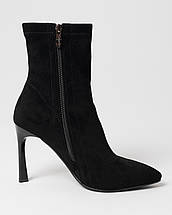 Ботильйони на шпильці Aiformaria 86709 чорний замша велюр, фото 3