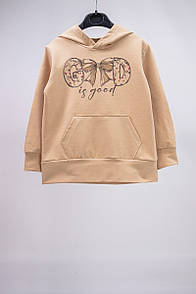 Худі дитячий для дівчинки з принтом Бантик двунитка