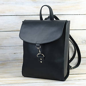 Жіночий рюкзак Венеція з натуральної шкіри колір Чорний, розмір середній