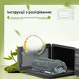 Грілка UNCN для мікрохвильової печі 45x19,6 см з натуральним наповнювачем, багаторазова, для зняття болю в спині, шиї та плечах, фото 3
