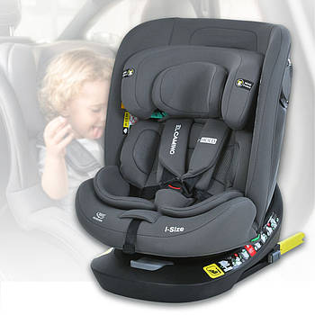 Автокрісло дитяче з кріпленням Isofix, Top Tether та поворот на 360 El Camino i-HOLD ME 1188 Shadow Gray Сірий
