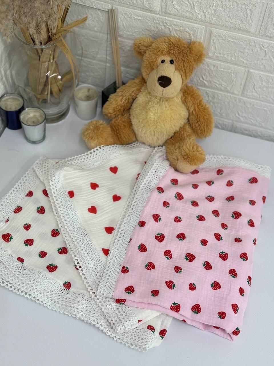 Муслінові дитячі покривалка 80×100, фото 1