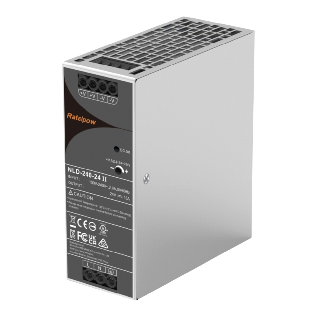 240 Вт, 48В Блок живлення на DIN-рейку, 240W, 48V постійного струму DC, серія NLD