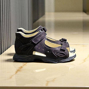 Дитячі підліткові ортопедичні босоніжки на липучках з натуральної шкіри 40 розмір