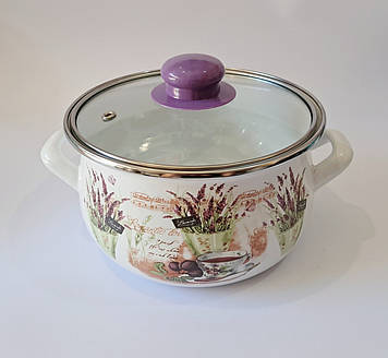 Каструля емальована INFINITY REN-7856-16F зі скляною кришкою 16 см 1.8 л