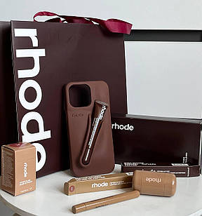 RHODE Espresso – подарунковий набір у пакеті з чохлом на iPhone, рум’янами та олівцем