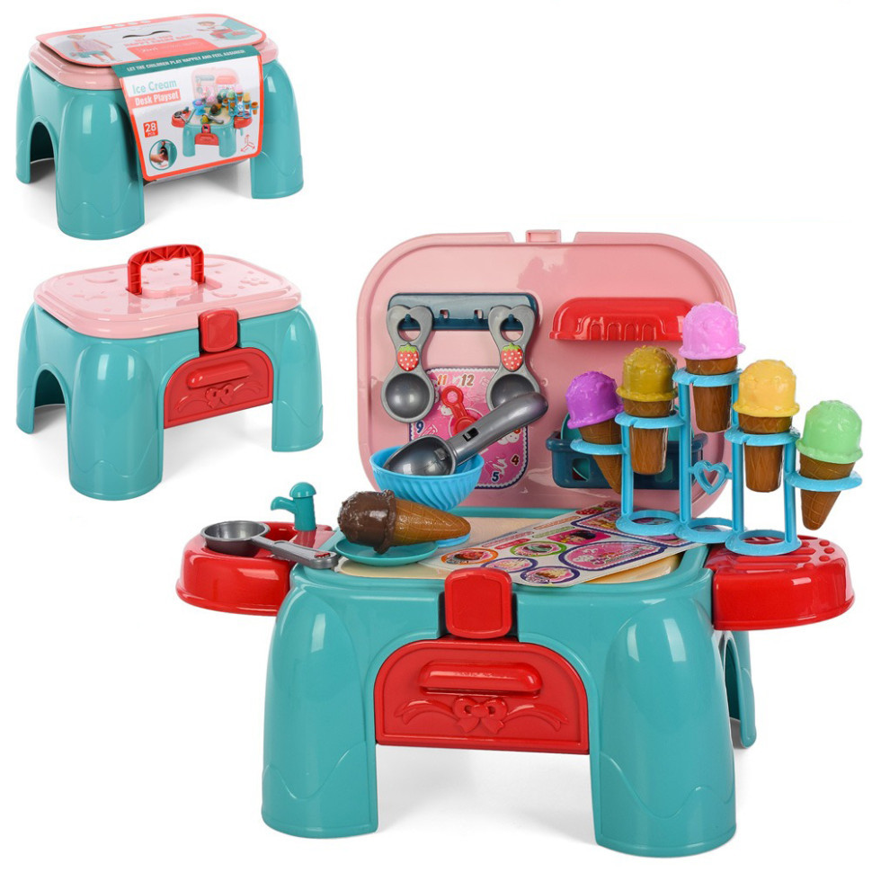 Дитяча іграшкова кухня DK666-11D 28 предметів, посуд, продукти, фото 1