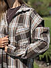 Жіноча сорочка в клітинку зі зйомними рукавами Шоколад, фото 9