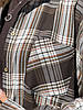Жіноча сорочка в клітинку зі зйомними рукавами Шоколад, фото 10