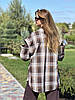 Жіноча сорочка в клітинку зі зйомними рукавами Шоколад, фото 8