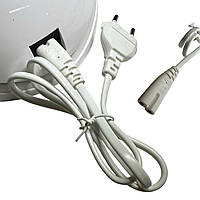 Шнур змінний подвійне гніздо для манікюрної лампи UV/LED 70 см (2,5 A / 250 V)