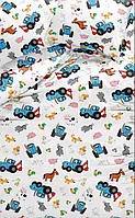 Комплект дитячої постільної полвуторної білизни Трактори, Бязь Люкс, Тиротекс