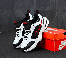 Чоловічі кросівки Nike Air Monarch Black Red (Чорні) Взуття Найк Аир Монарх повсякденні шкіра демісезон