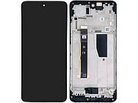 Дисплей для Motorola Moto G84 (XT2347) із сенсором чорний + рамка оригінал (54)