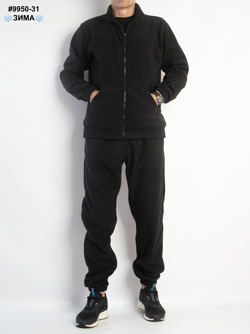 9950-31 Спортивний костюм чоловічий на манжеті щільний фліс норма (4 од: 48,50,52,54), фото 1