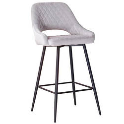 Високий стілець ARNO H для кухні та барної стійки Стілець на металевих ніжках кругла спинка з малюнком