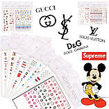 3D наклейки Joyful Nail DD-560 "Бренд" на клейкій основі для дизайну та декору нігтів, фото 3