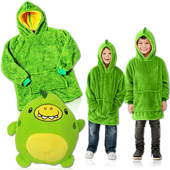 Дитячий плед з рукавами та капюшоном дитячий Huggle Pets Hoodie RD-07 Зелений