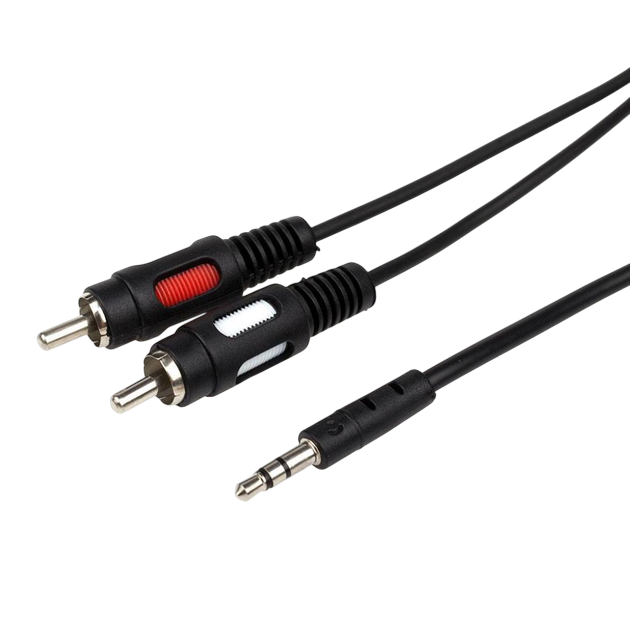 Аудіо-кабель Atcom 3.5 мм - 2xRCA (M/M) 0.8m Black (10810)