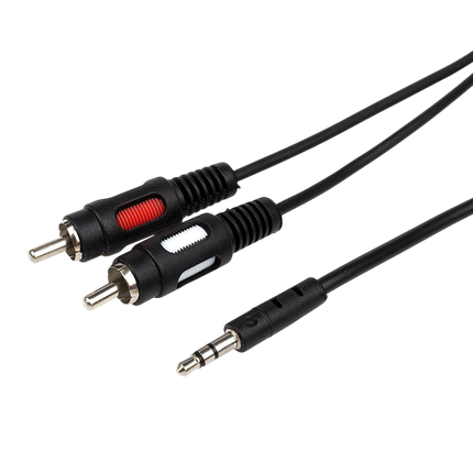 Аудіо-кабель Atcom 3.5 мм - 2xRCA (M/M) 0.8m Black (10810), фото 1