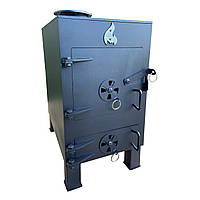 Буржуйка 5 мм опалювальна піч з варильною поверхнею із зольником та заслінками для тяги (шибер) до 30 м²