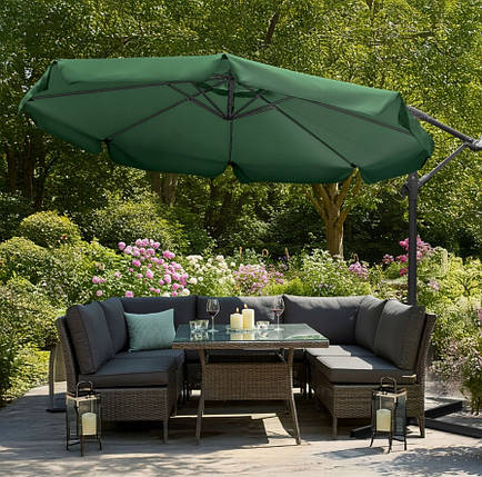 Садова парасолька Bonro 3 м. з нахилом. Зелений, фото 1