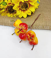 Яблука 3*3см (в пучку 6шт), жовто-помаранчеві