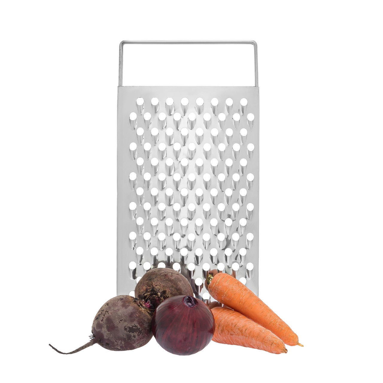 Терка корморізка ручна кормова нержавійка для подрібнення коренеплодів з великими отворами 40х19 см