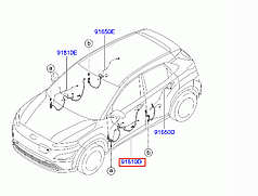 Проводка двері передня права Hyundai Kona Electric (22-) 91611K4341