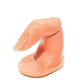 Тренувальний палець-муляж (без лунки, з нігтем) для навчання нарощуванню на форми - В